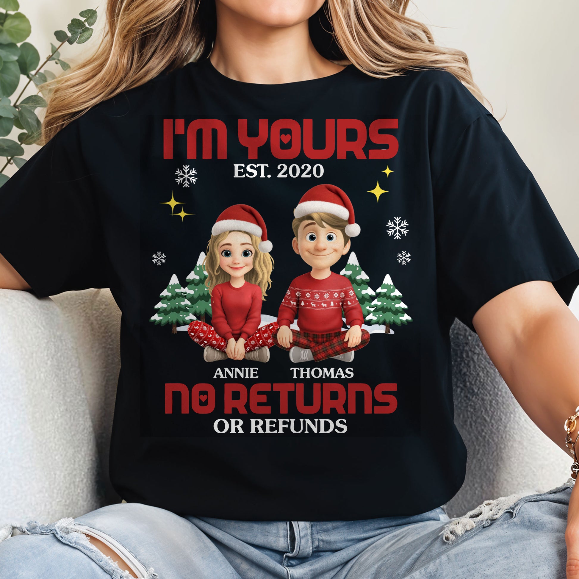 I'm Yours No Returns Or Refunds, Christmas Trees Santa Hats