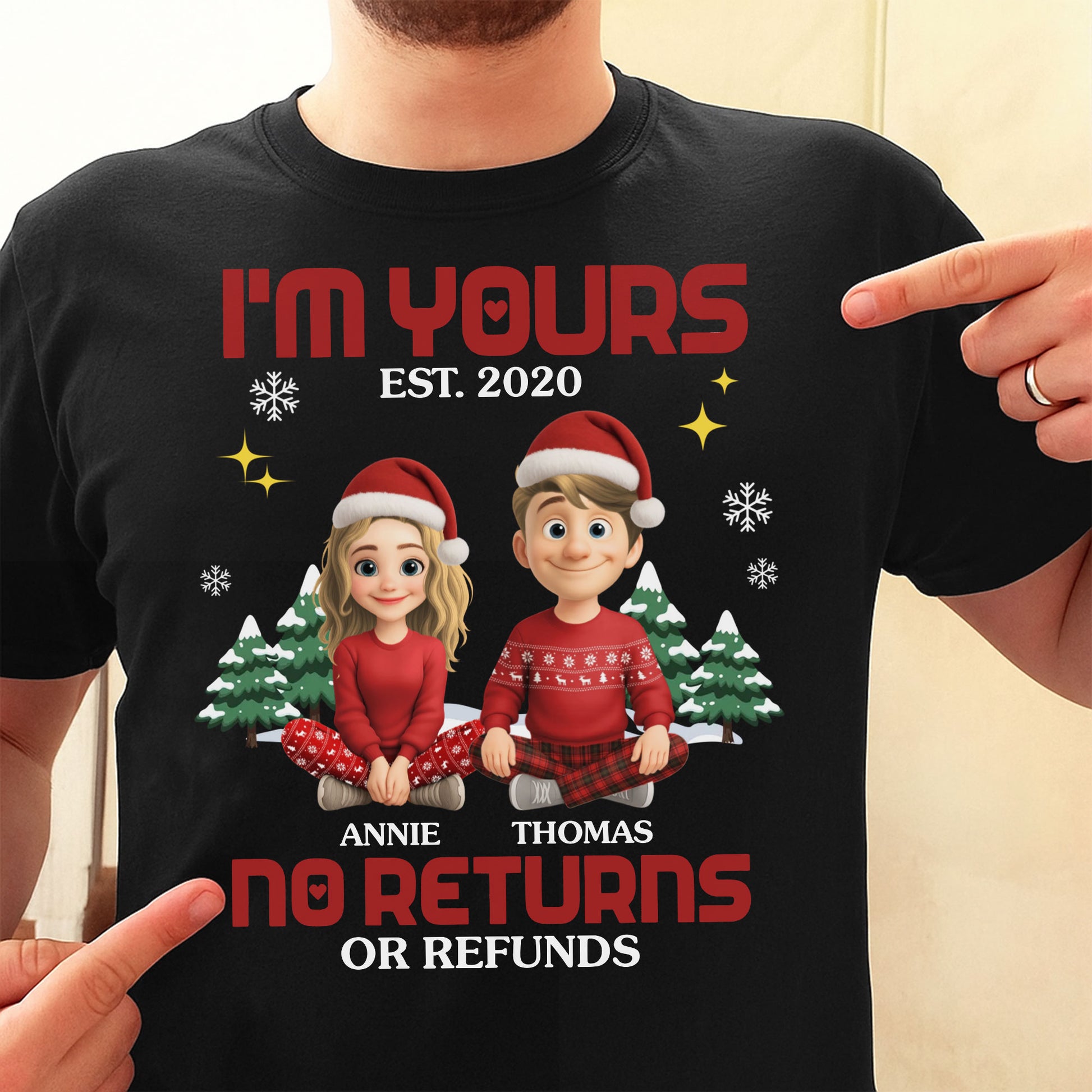 I'm Yours No Returns Or Refunds, Christmas Trees Santa Hats
