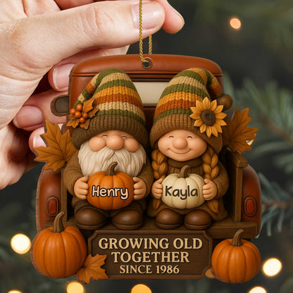 Growing Old Together With Gnomes And Autumn Leaves