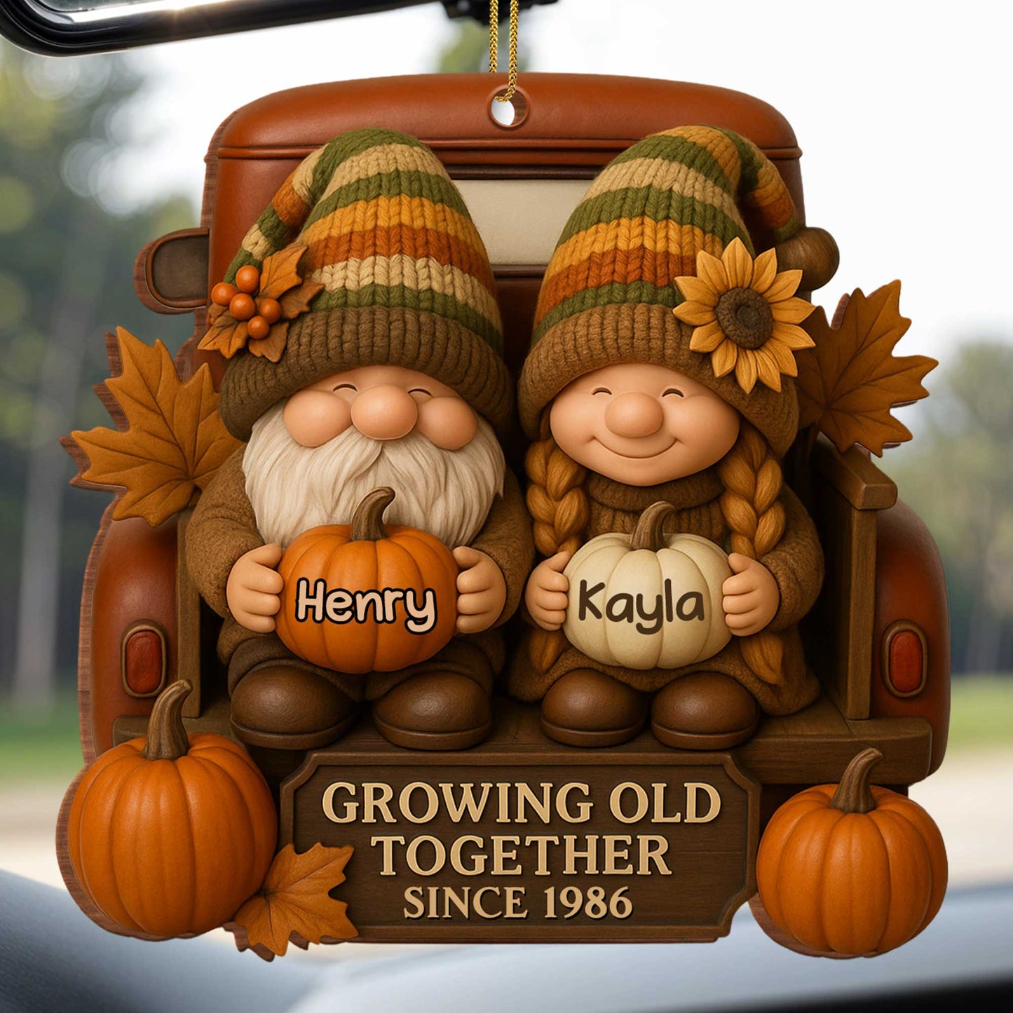 Growing Old Together With Gnomes And Autumn Leaves