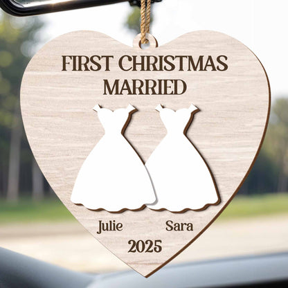 First Christmas As Mr & Mrs, Bride And Groom