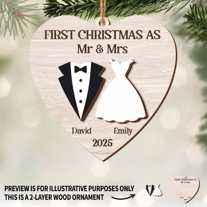 First Christmas As Mr & Mrs, Bride And Groom