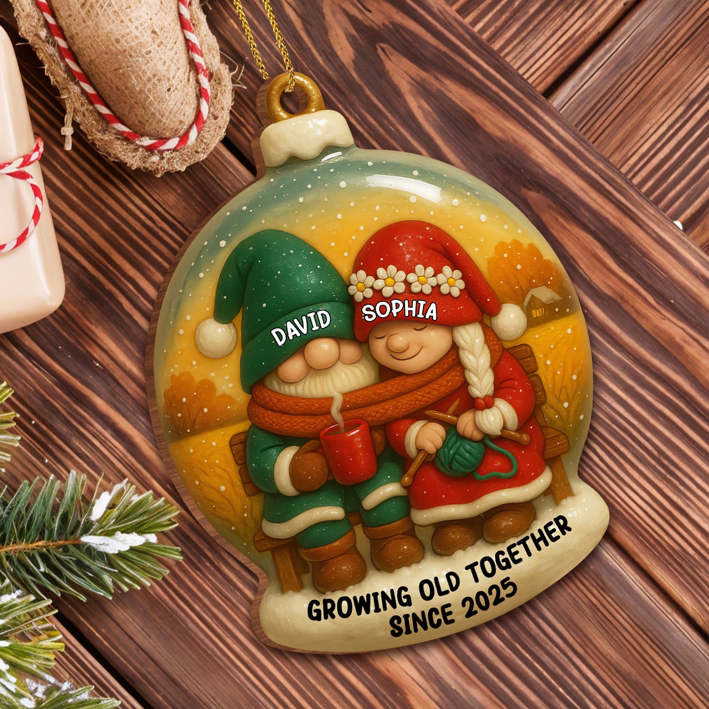 Growing Old Together With Santa Hats