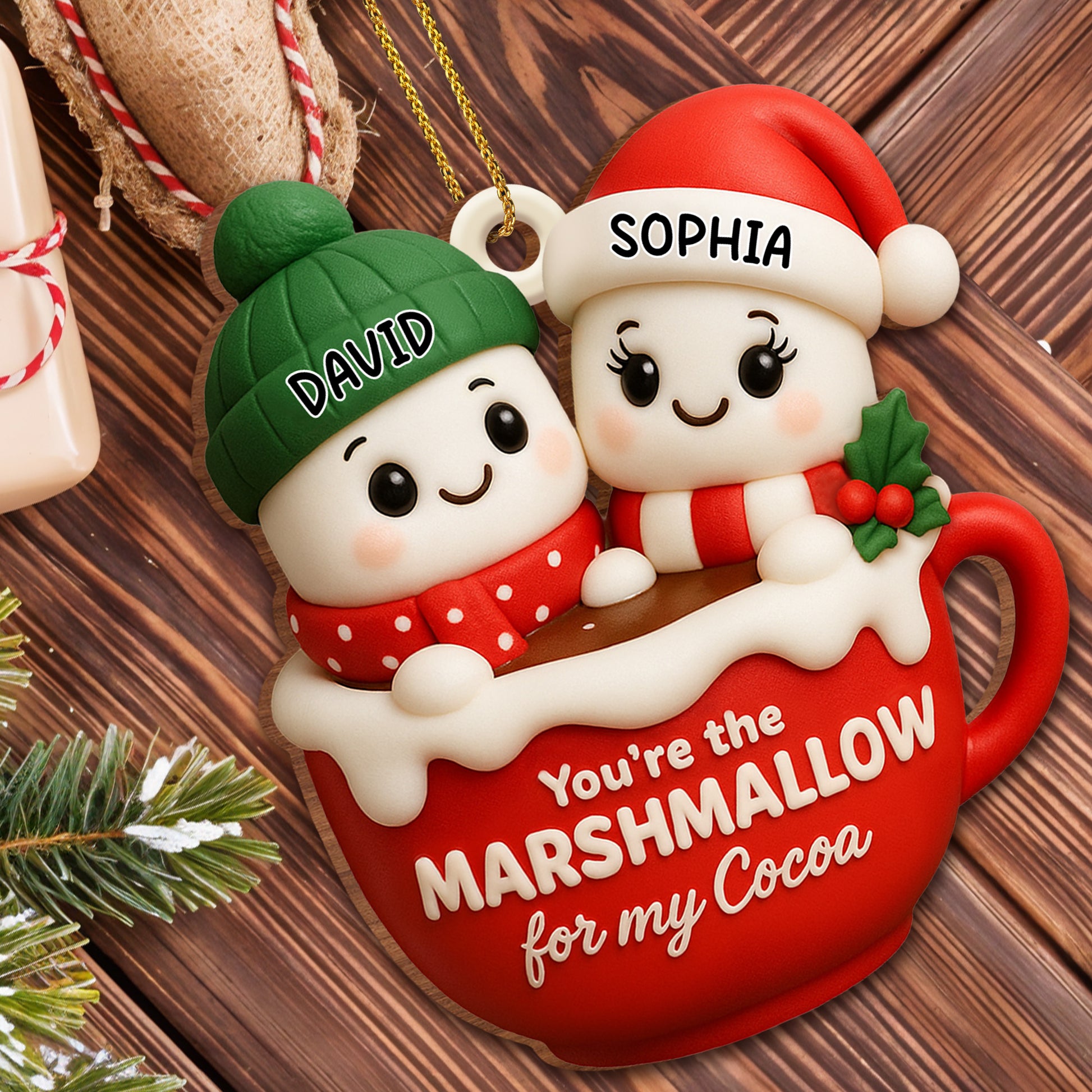 You're The Marshmallow For My Cocoa, Festive Mug Ornament