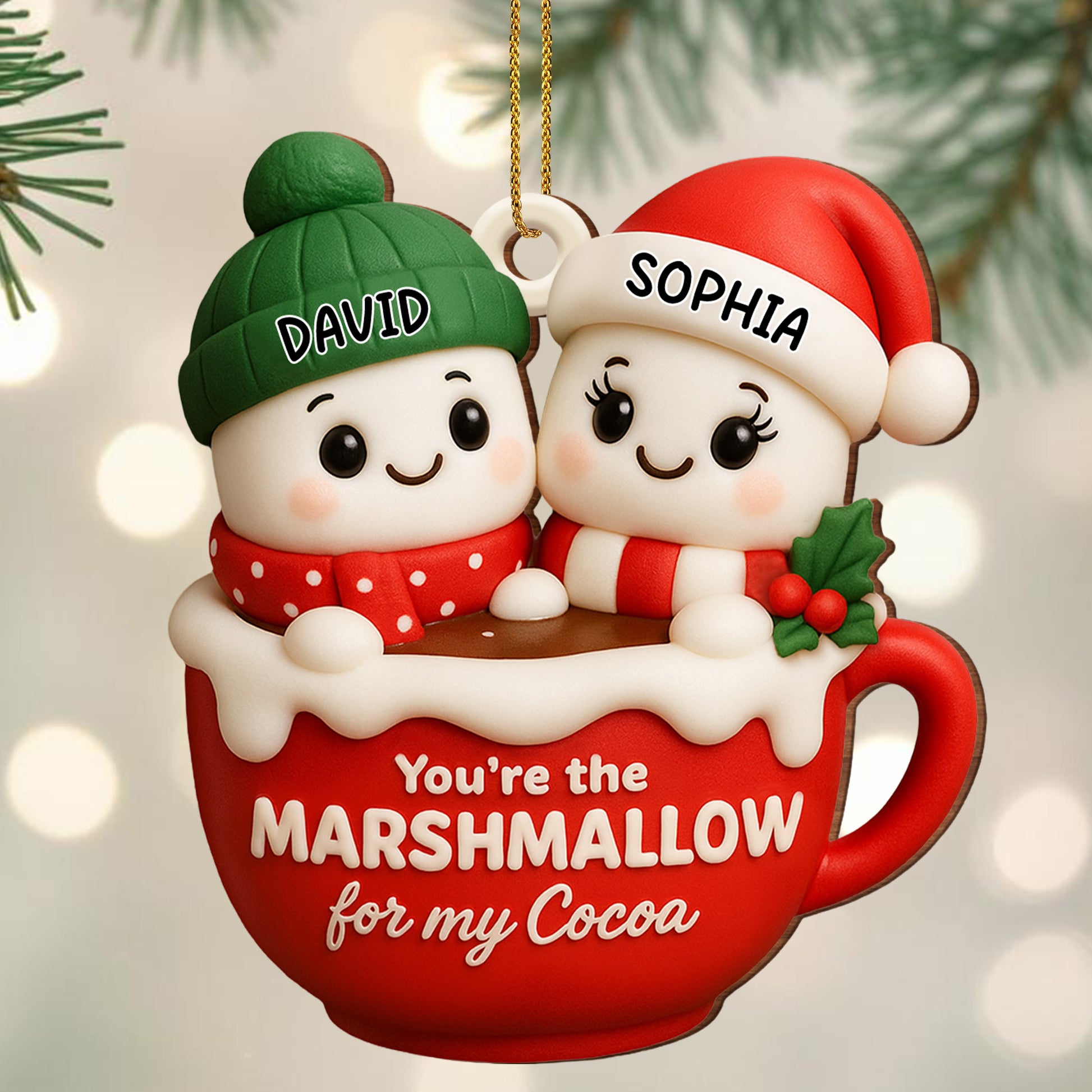 You're The Marshmallow For My Cocoa, Festive Mug Ornament