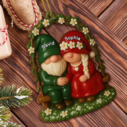 Cherish These Moments Of Togetherness, Gnome Couple On Bench