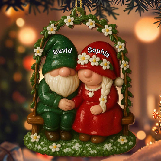 Cherish These Moments Of Togetherness, Gnome Couple On Bench