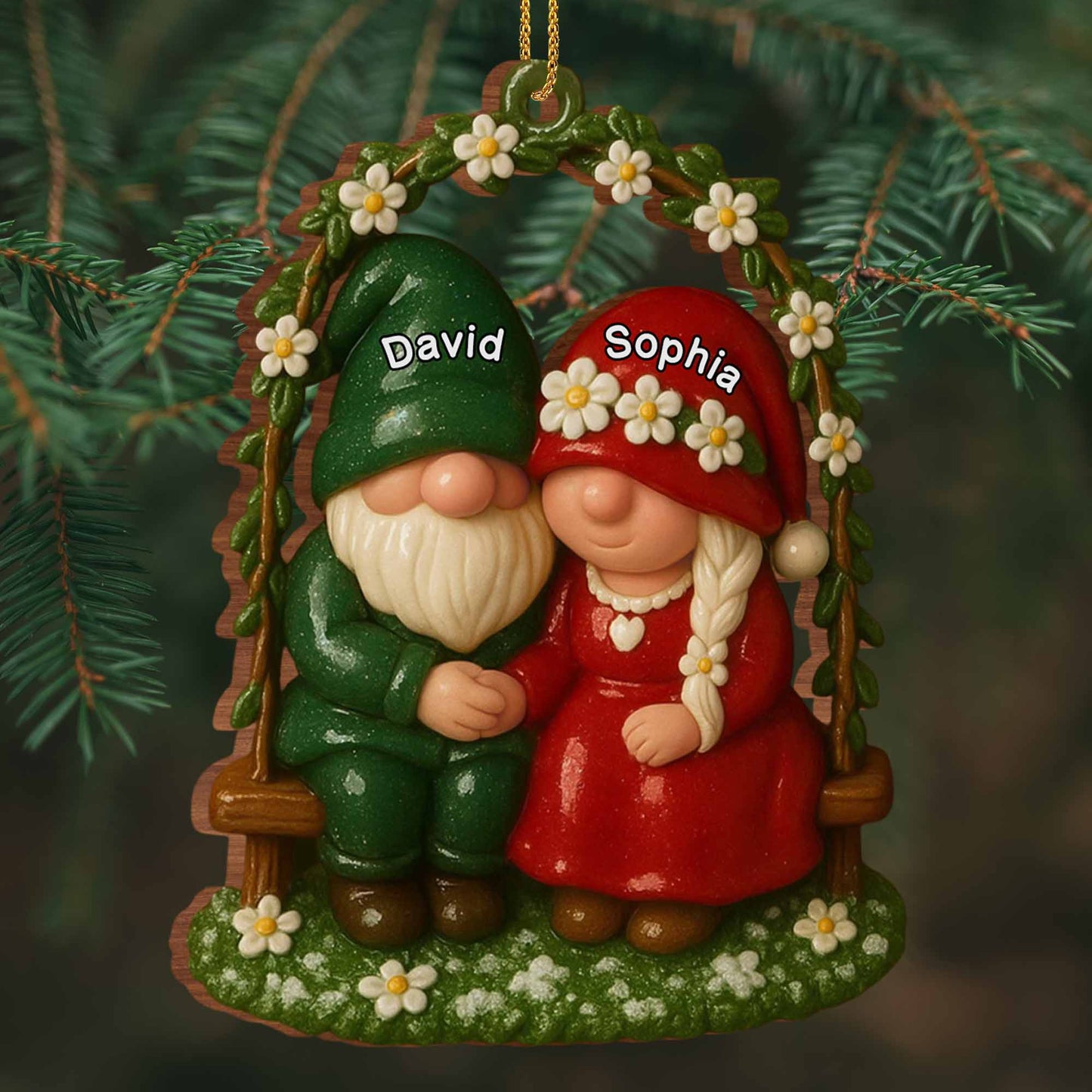 Cherish These Moments Of Togetherness, Gnome Couple On Bench