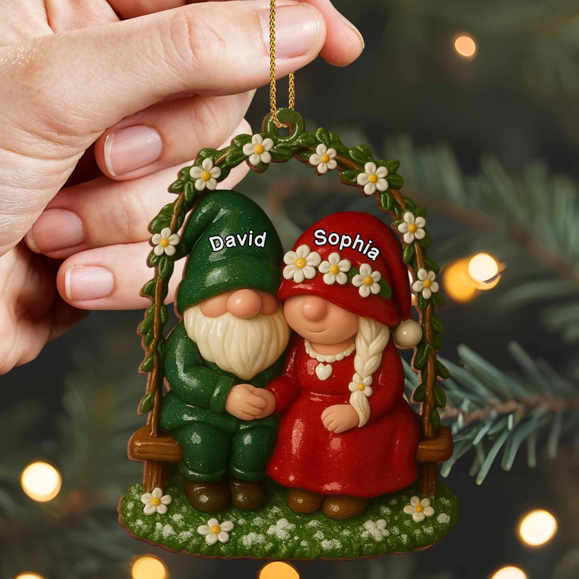 Cherish These Moments Of Togetherness, Gnome Couple On Bench