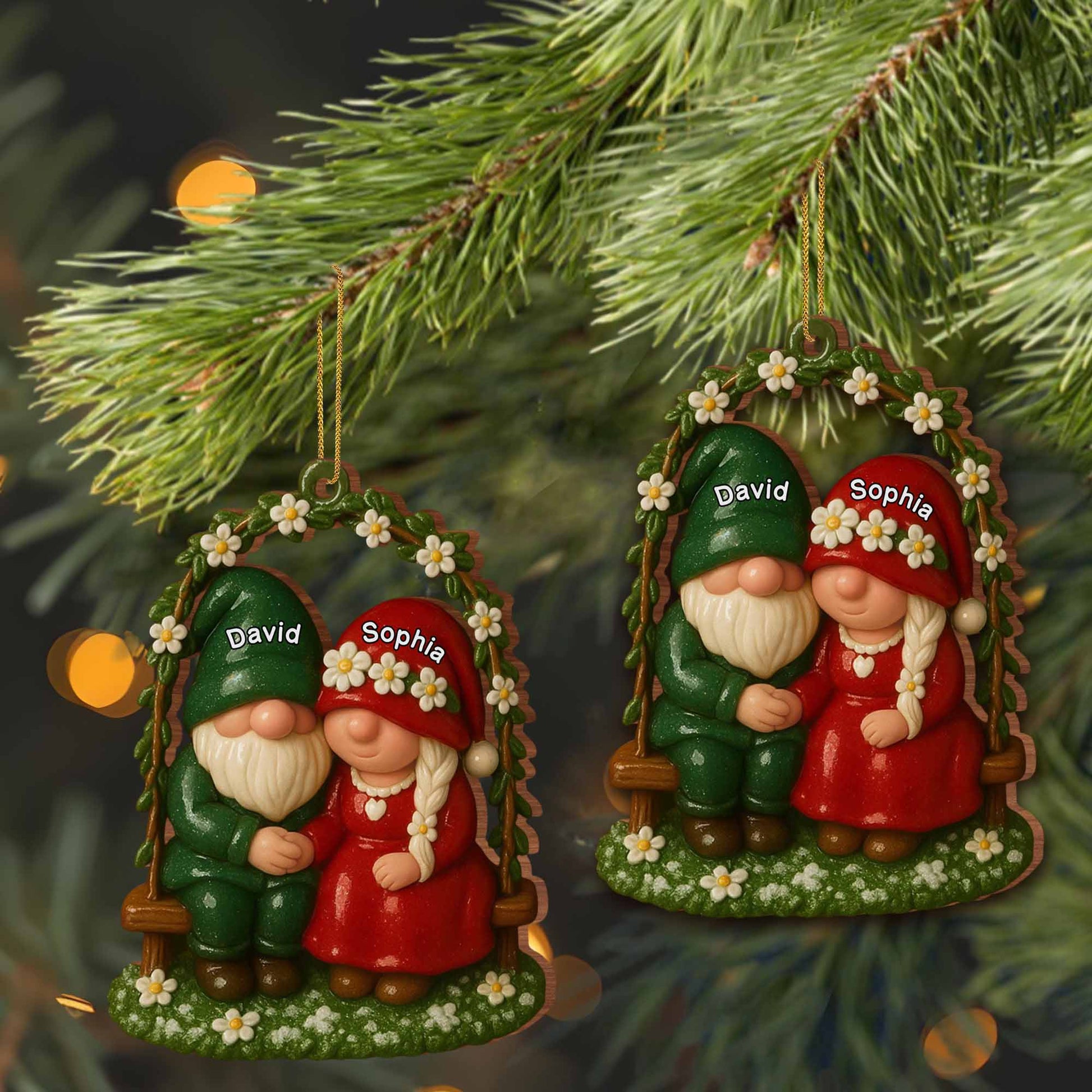 Cherish These Moments Of Togetherness, Gnome Couple On Bench