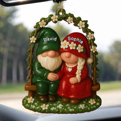 Cherish These Moments Of Togetherness, Gnome Couple On Bench