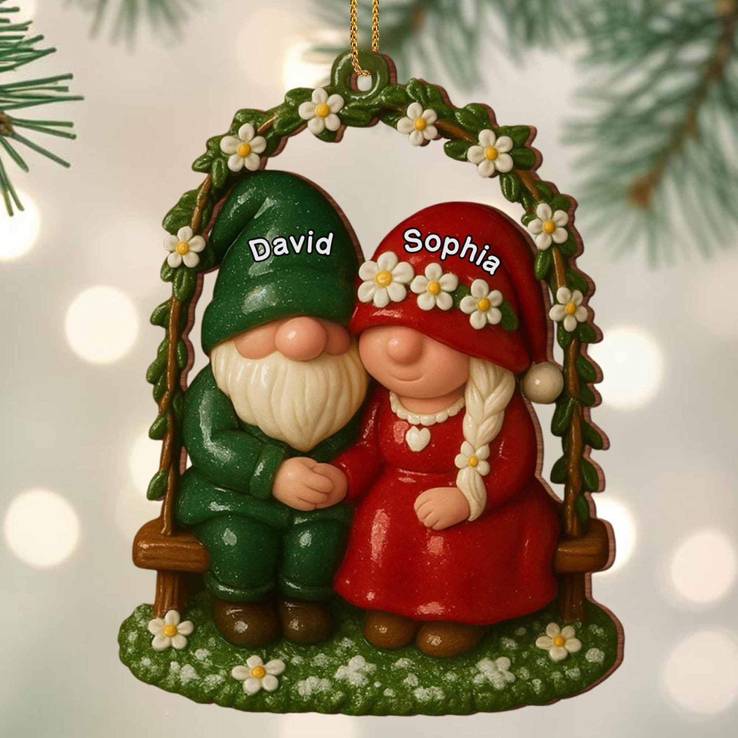 Cherish These Moments Of Togetherness, Gnome Couple On Bench