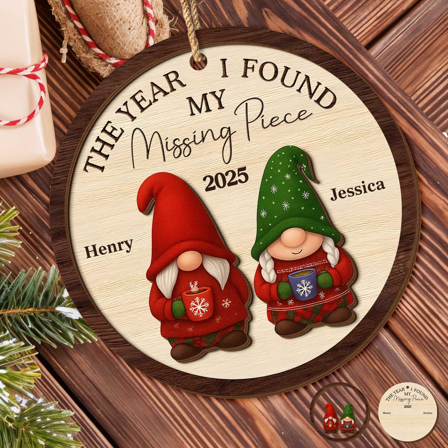 The Year I Found My Missing Piece Gnomes Ornament