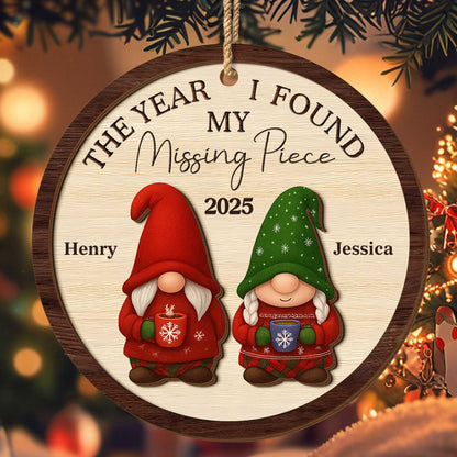 The Year I Found My Missing Piece Gnomes Ornament