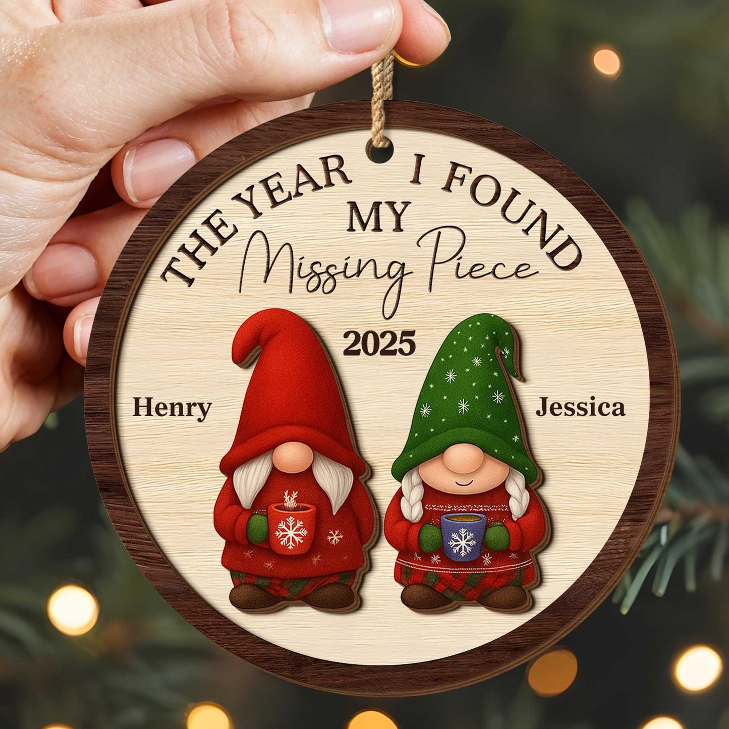 The Year I Found My Missing Piece Gnomes Ornament