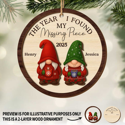 The Year I Found My Missing Piece Gnomes Ornament