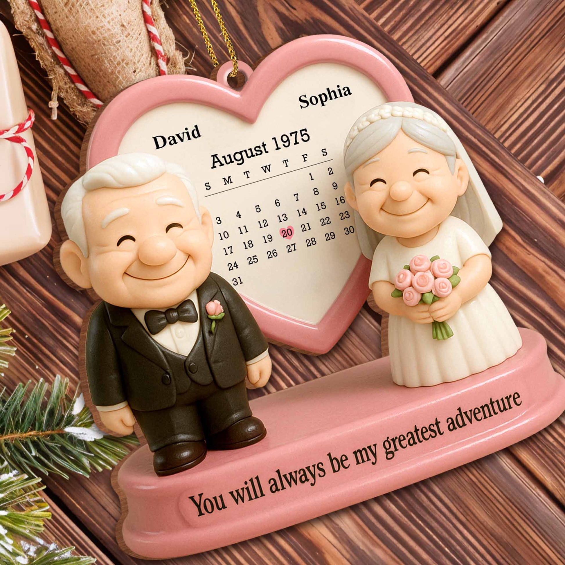 You Will Always Be My Greatest Adventure Elderly Couple Heart Calendar