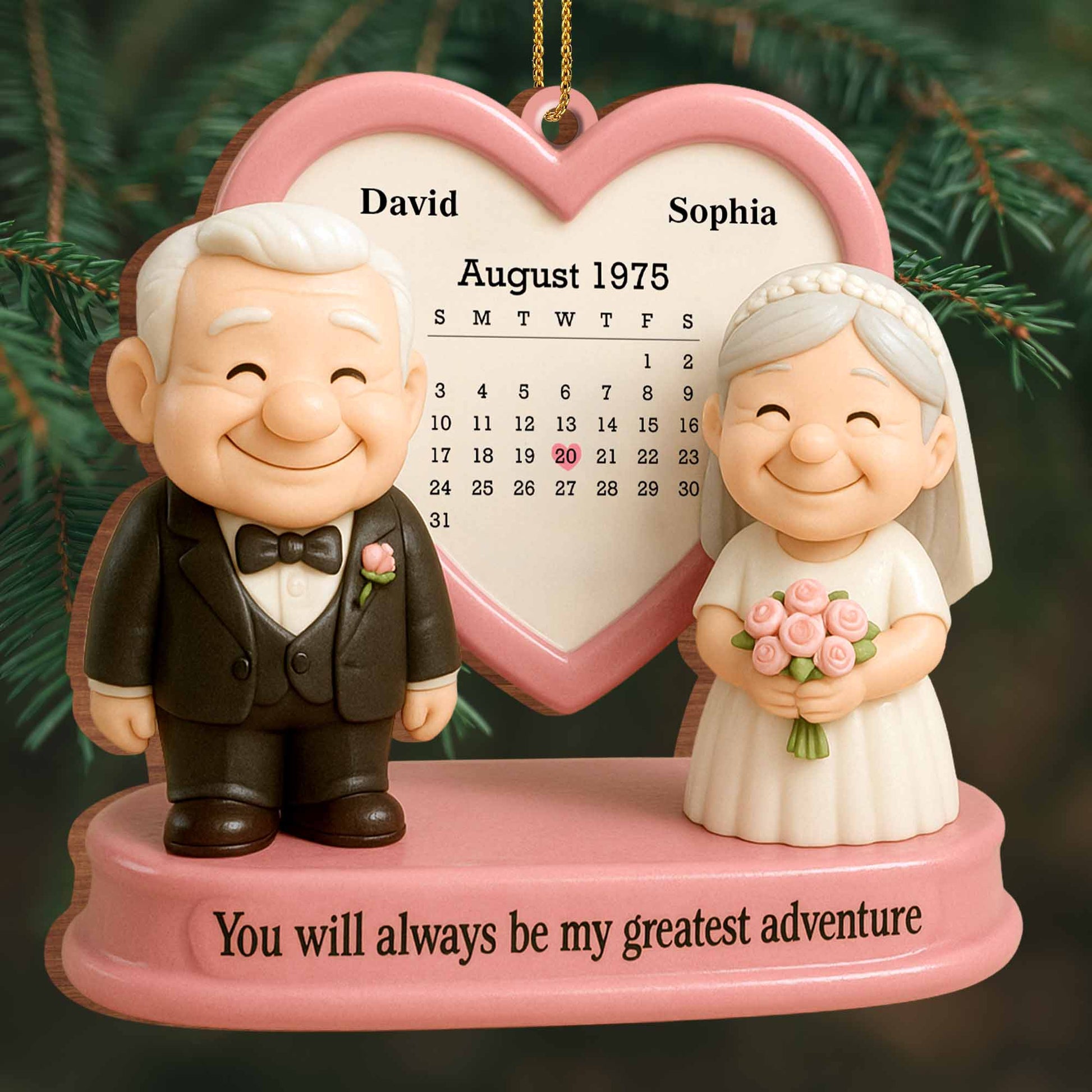 You Will Always Be My Greatest Adventure Elderly Couple Heart Calendar