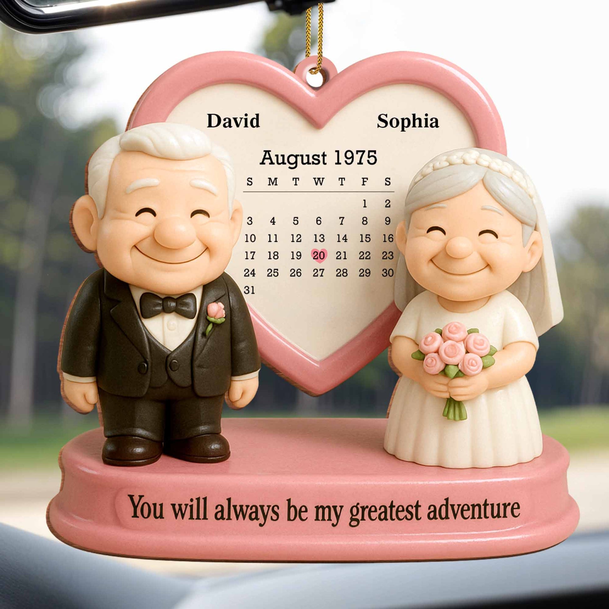 You Will Always Be My Greatest Adventure Elderly Couple Heart Calendar