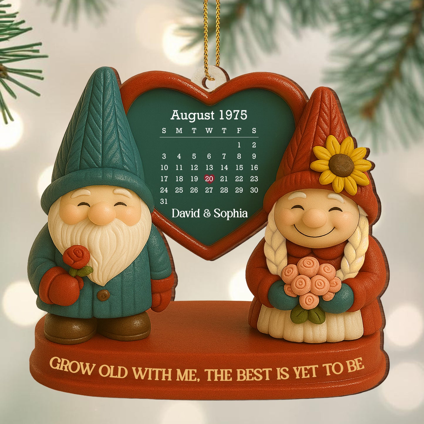 Grow Old With Me, Romantic Gnome Couples Ornament