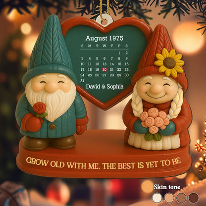 Grow Old With Me, Romantic Gnome Couples Ornament
