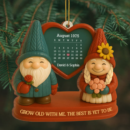 Grow Old With Me, Romantic Gnome Couples Ornament