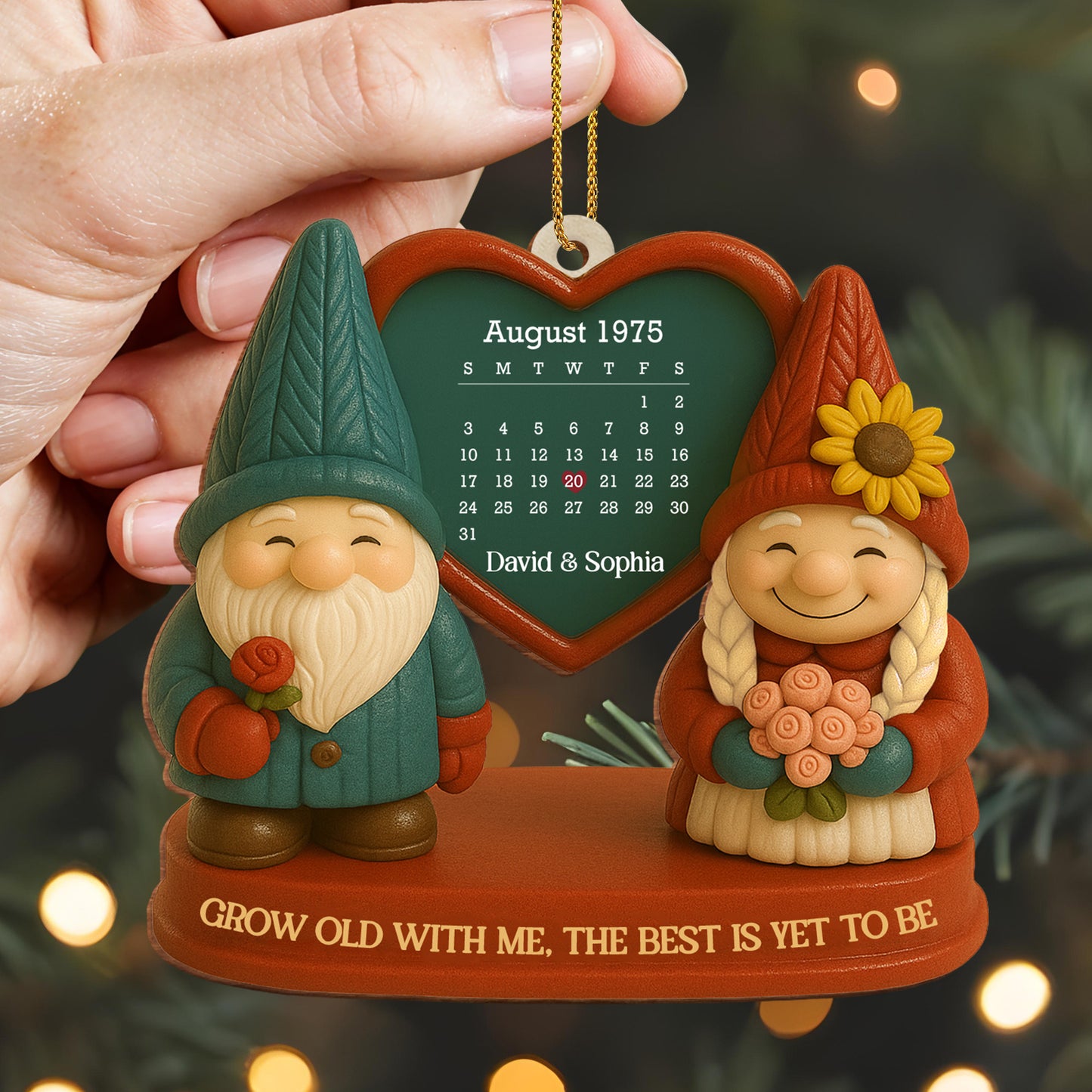 Grow Old With Me, Romantic Gnome Couples Ornament