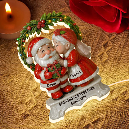 Growing Old Together Santa and Mrs. Claus Under Mistletoe
