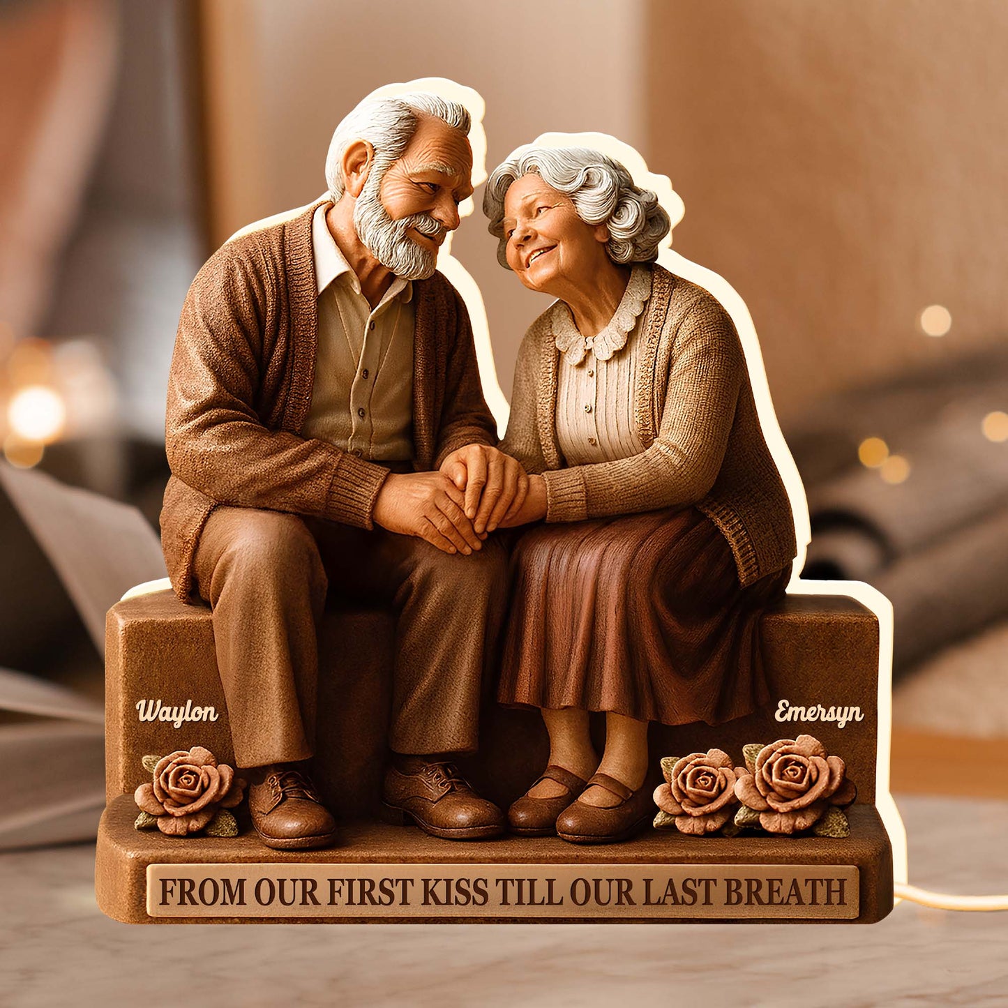 From Our First Kiss Till Our Last Breath, Elderly Couple With Roses