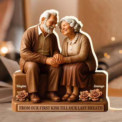 From Our First Kiss Till Our Last Breath, Elderly Couple With Roses