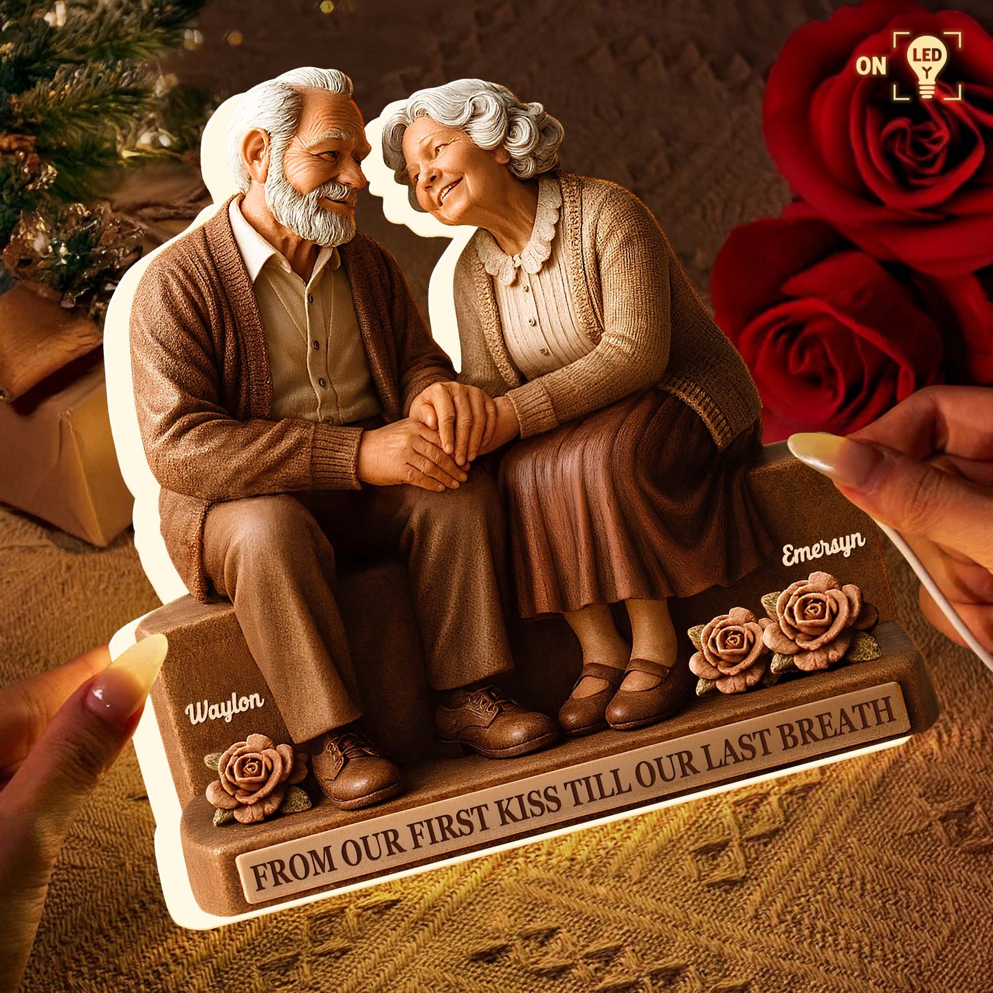 From Our First Kiss Till Our Last Breath, Elderly Couple With Roses