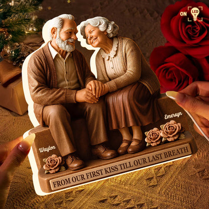 From Our First Kiss Till Our Last Breath, Elderly Couple With Roses