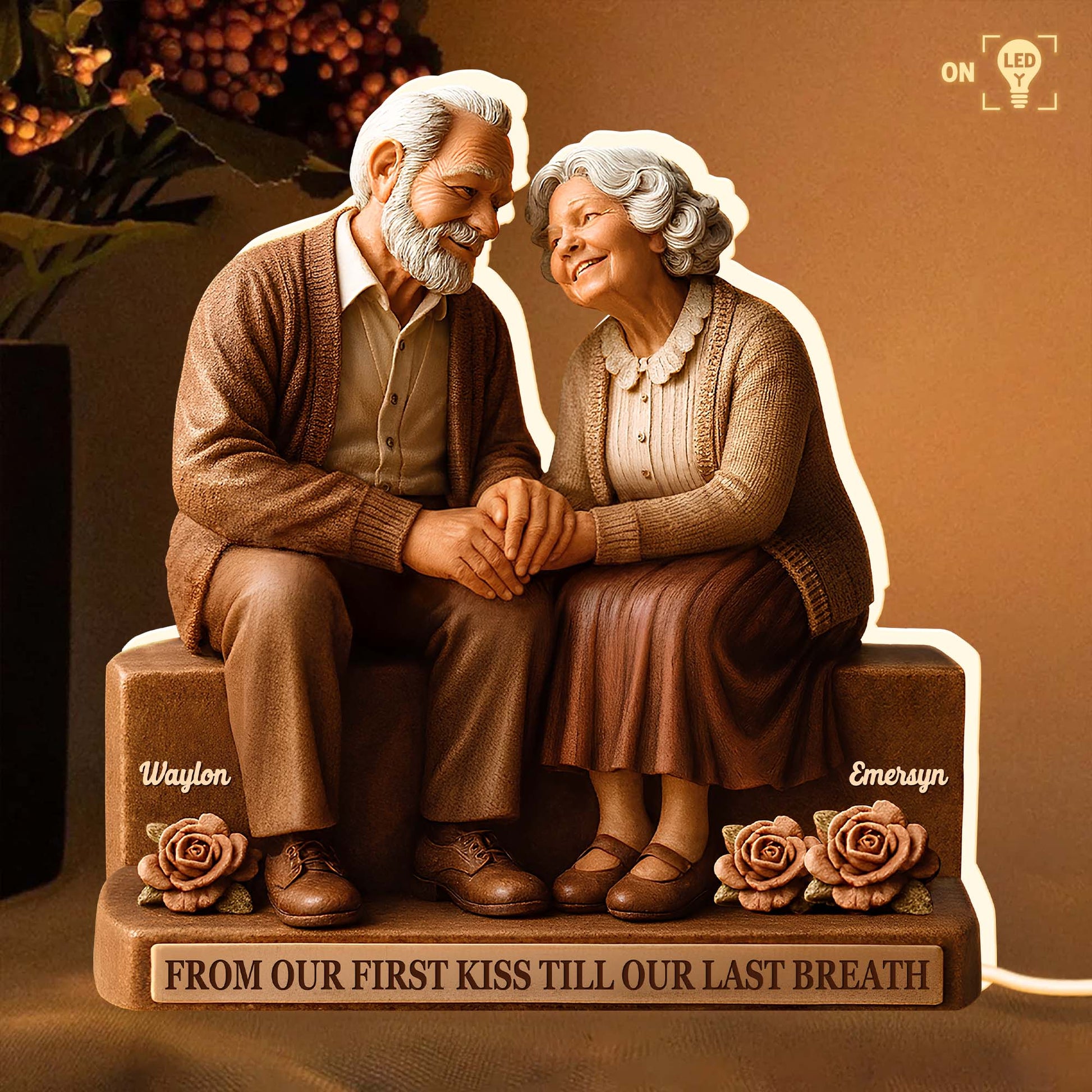 From Our First Kiss Till Our Last Breath, Elderly Couple With Roses