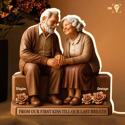 From Our First Kiss Till Our Last Breath, Elderly Couple With Roses