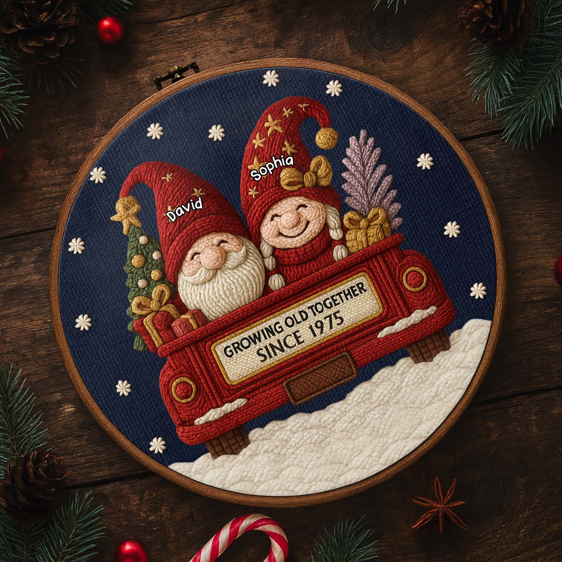 Growing Old Together, Gnomes And Christmas Tree