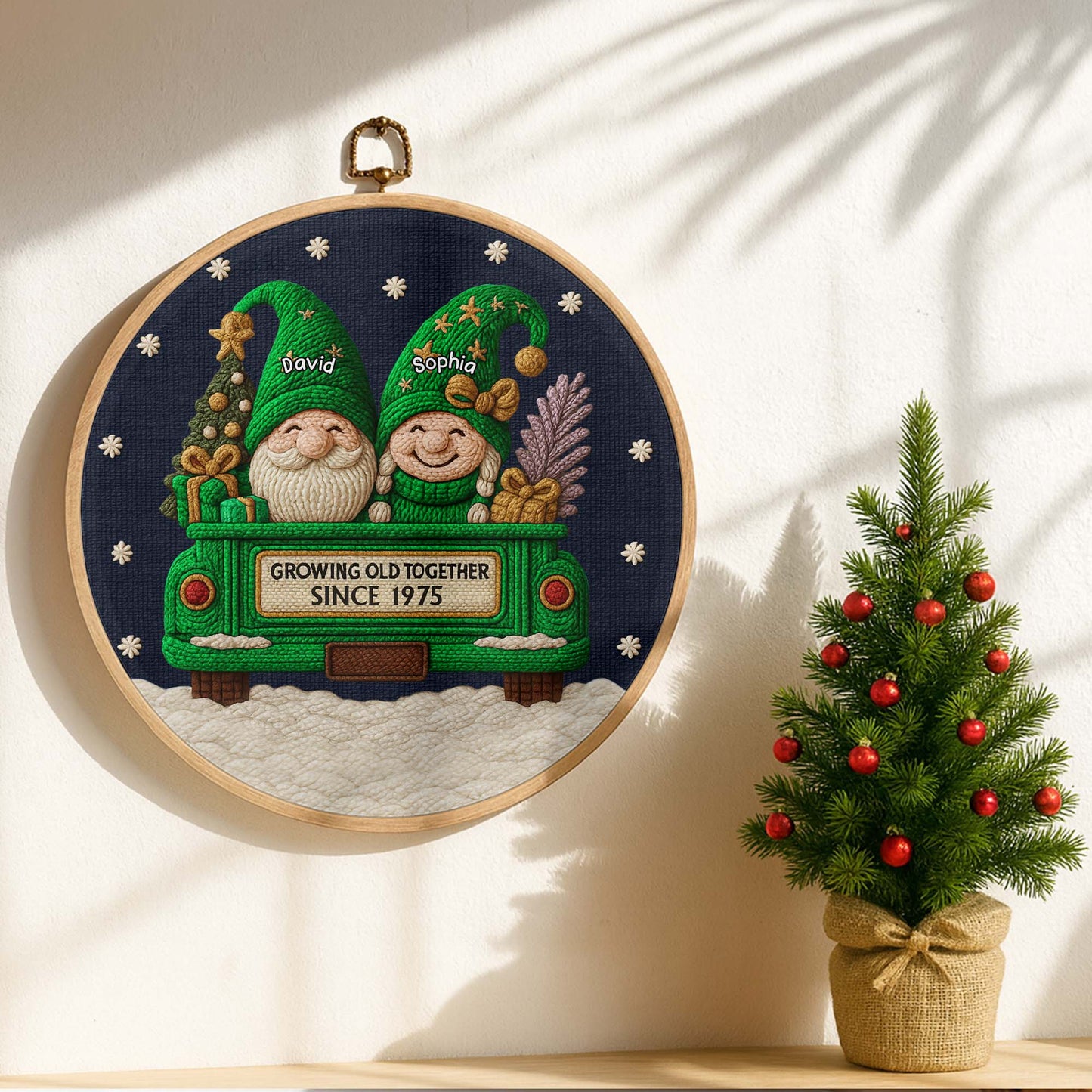 Growing Old Together, Gnomes And Christmas Tree