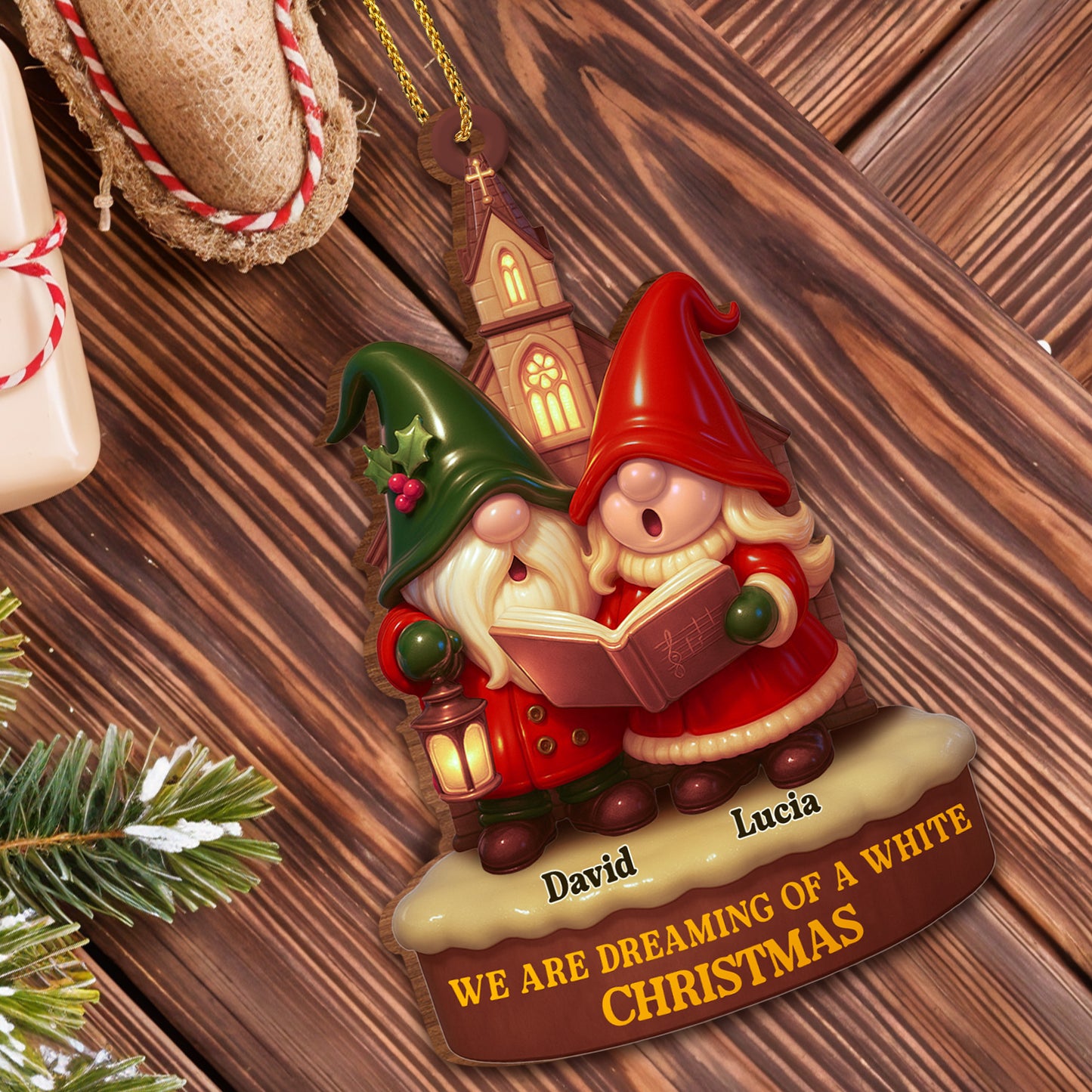 We Are Dreaming Of A White Christmas, Gnomes and Holly Berries