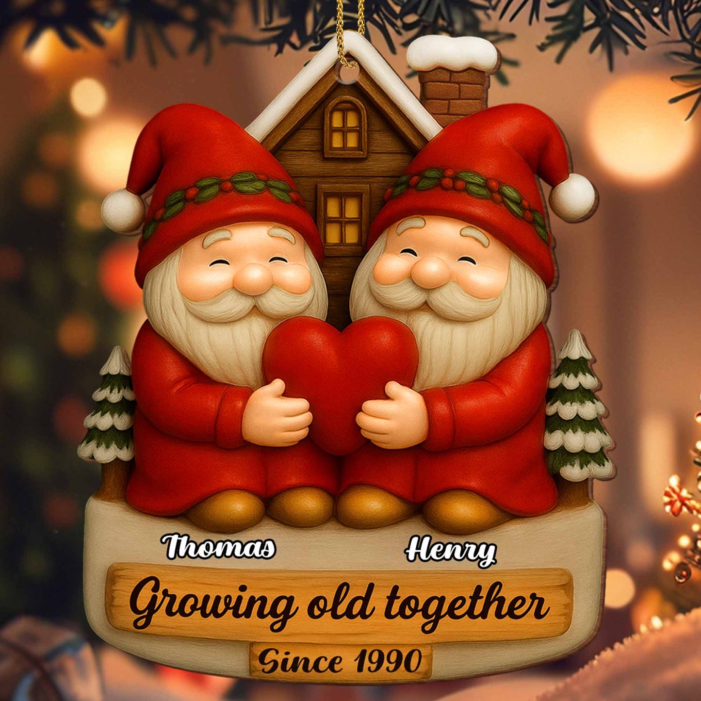 Growing Old Together With Santa Claus Figures