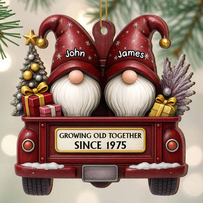 Growing Old Together, Gnomes Truck Christmas Ornament