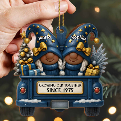 Growing Old Together, Gnomes Truck Christmas Ornament