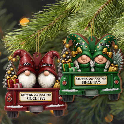 Growing Old Together, Gnomes Truck Christmas Ornament