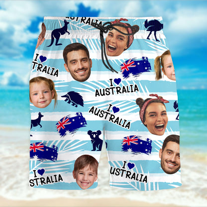 I Love Australia With Australian Flags and Kangaroos