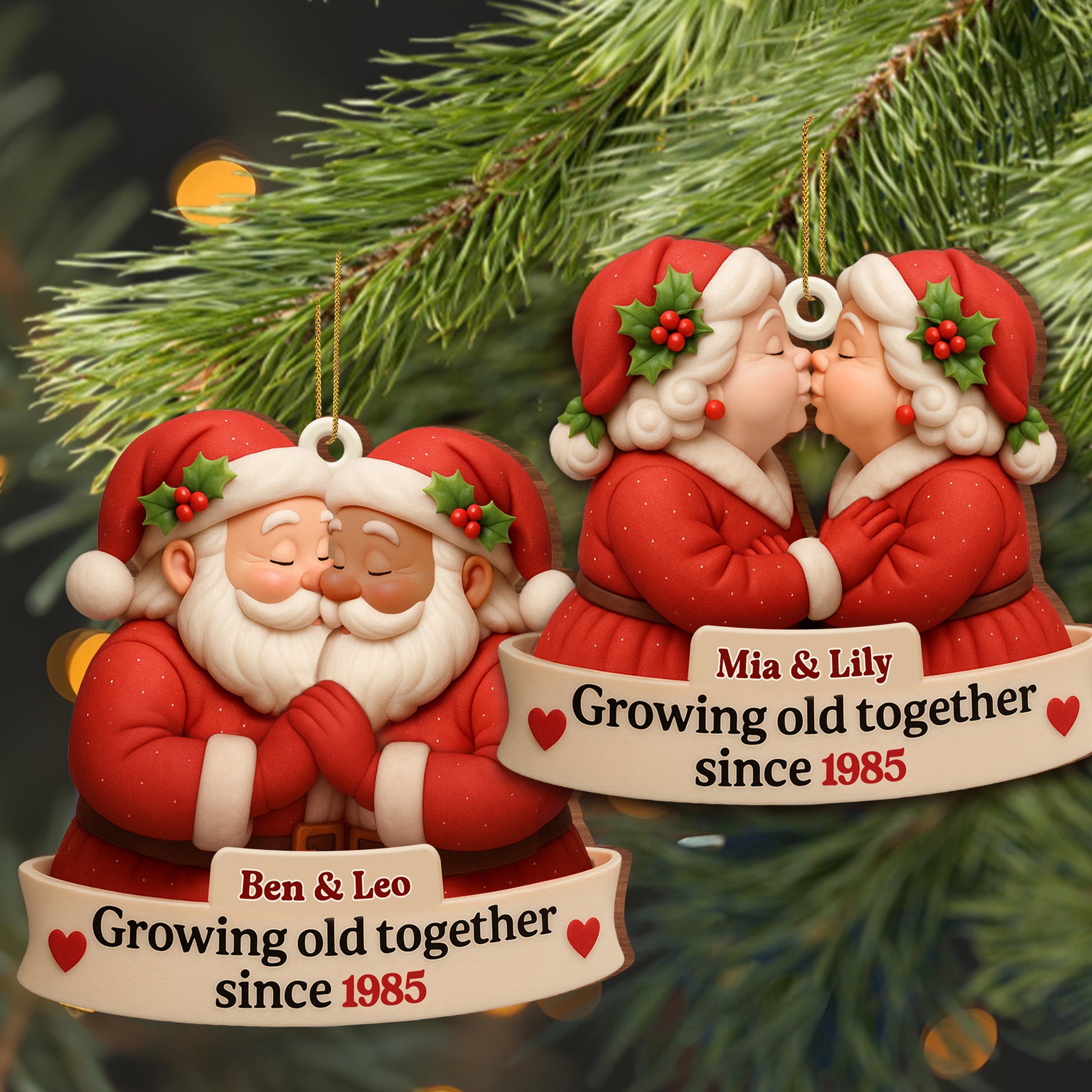 Growing Old Together, Santa Hats And Hearts