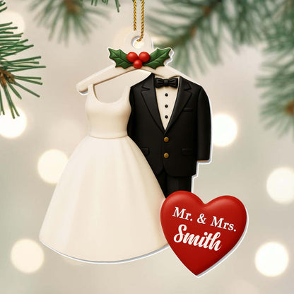 Mr And Mrs, Wedding Attire, Heart Ornament