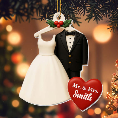 Mr And Mrs, Wedding Attire, Heart Ornament