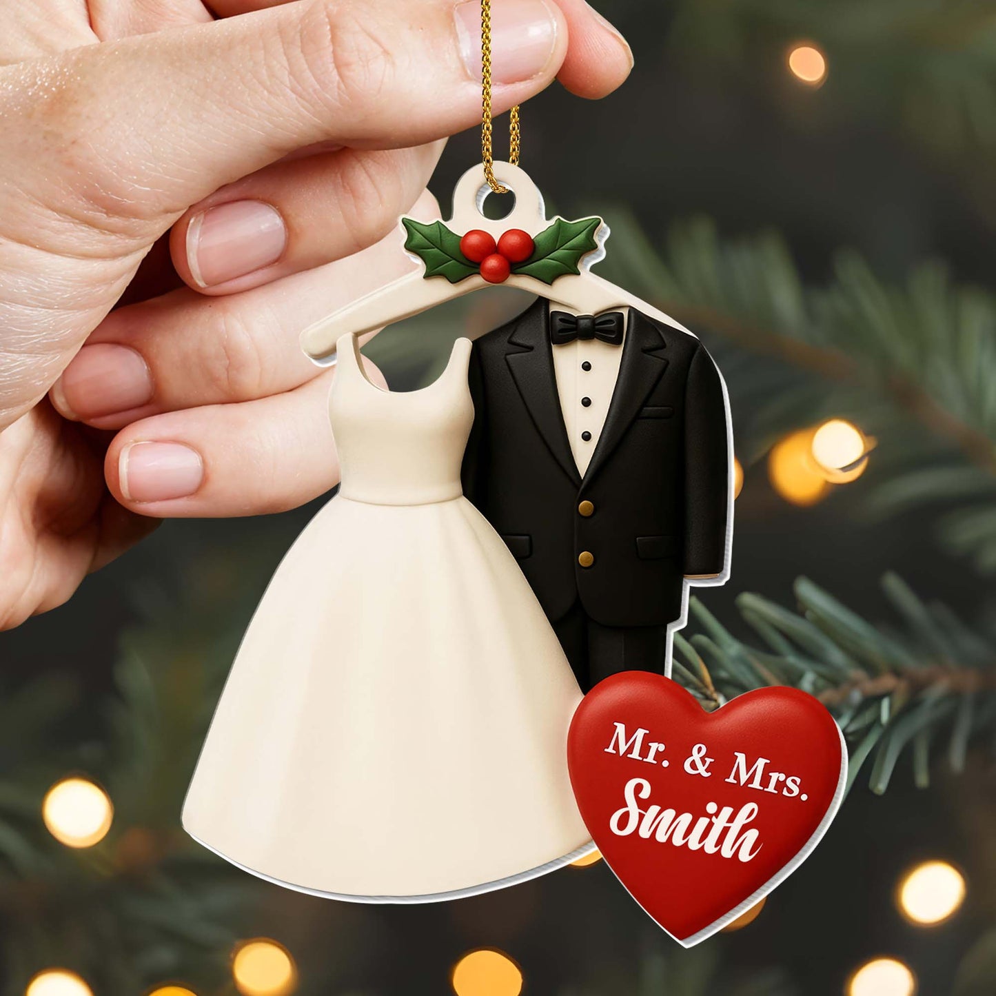 Mr And Mrs, Wedding Attire, Heart Ornament