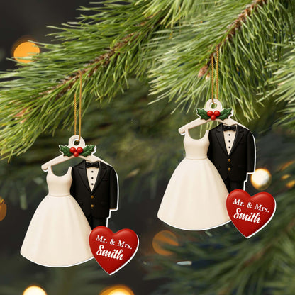 Mr And Mrs, Wedding Attire, Heart Ornament