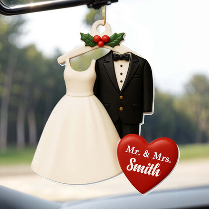Mr And Mrs, Wedding Attire, Heart Ornament