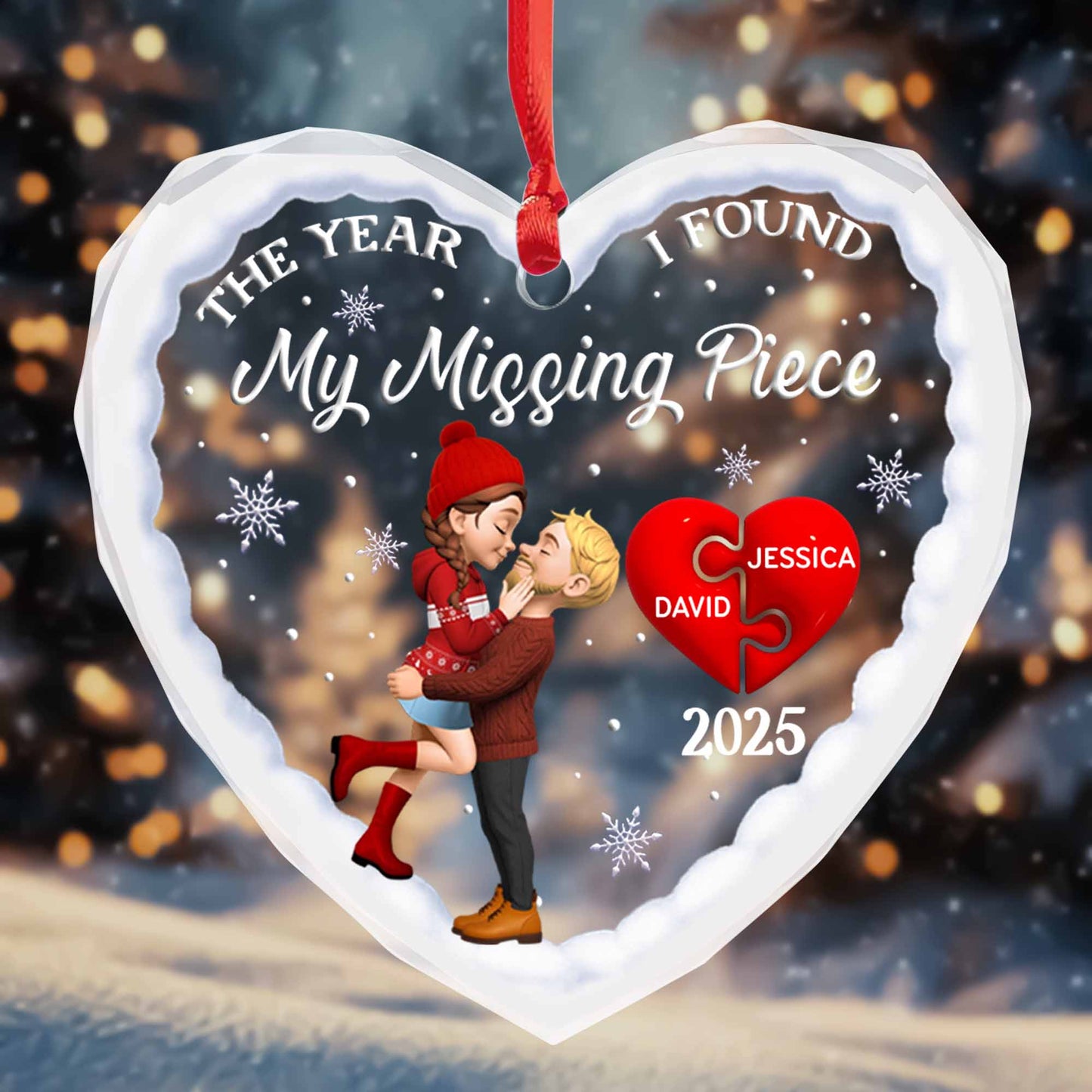The Year I Found My Missing Piece, Heart and Snowflakes Design