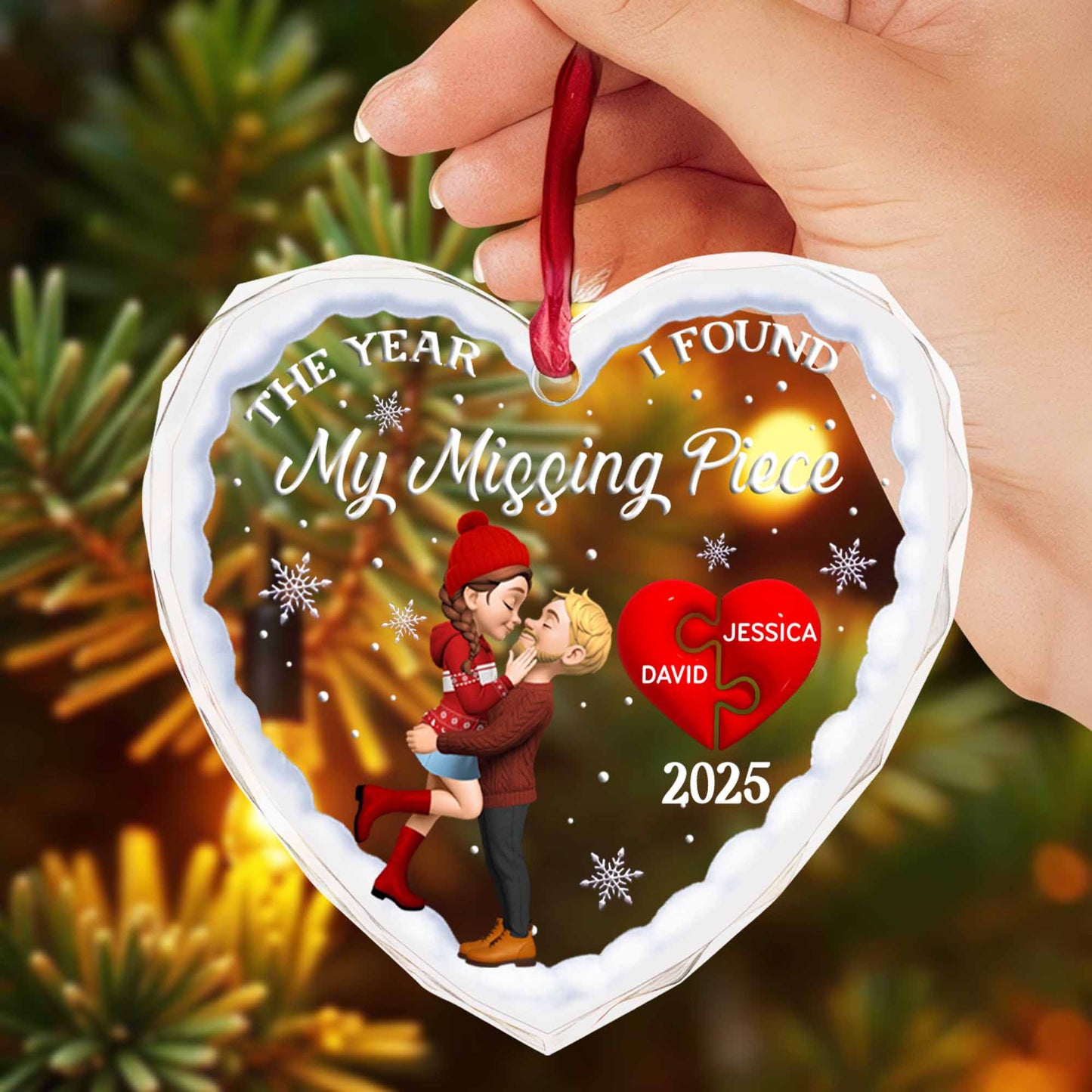 The Year I Found My Missing Piece, Heart and Snowflakes Design